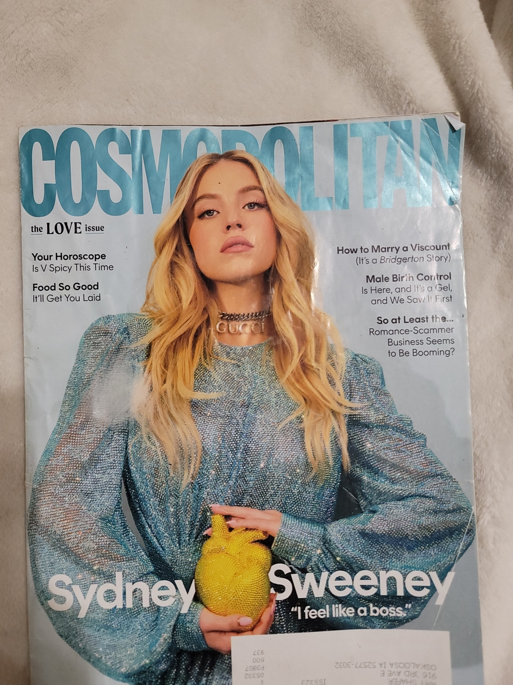 Cosmopolitan Magazine Sydney Sweeney 2022 Love Issue